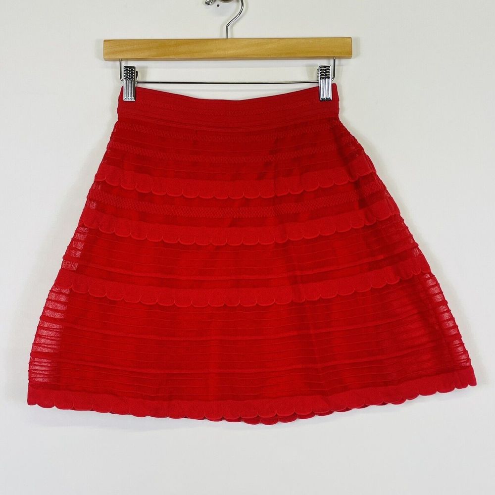 Missoni M Red flared Knit Skirt - size 4